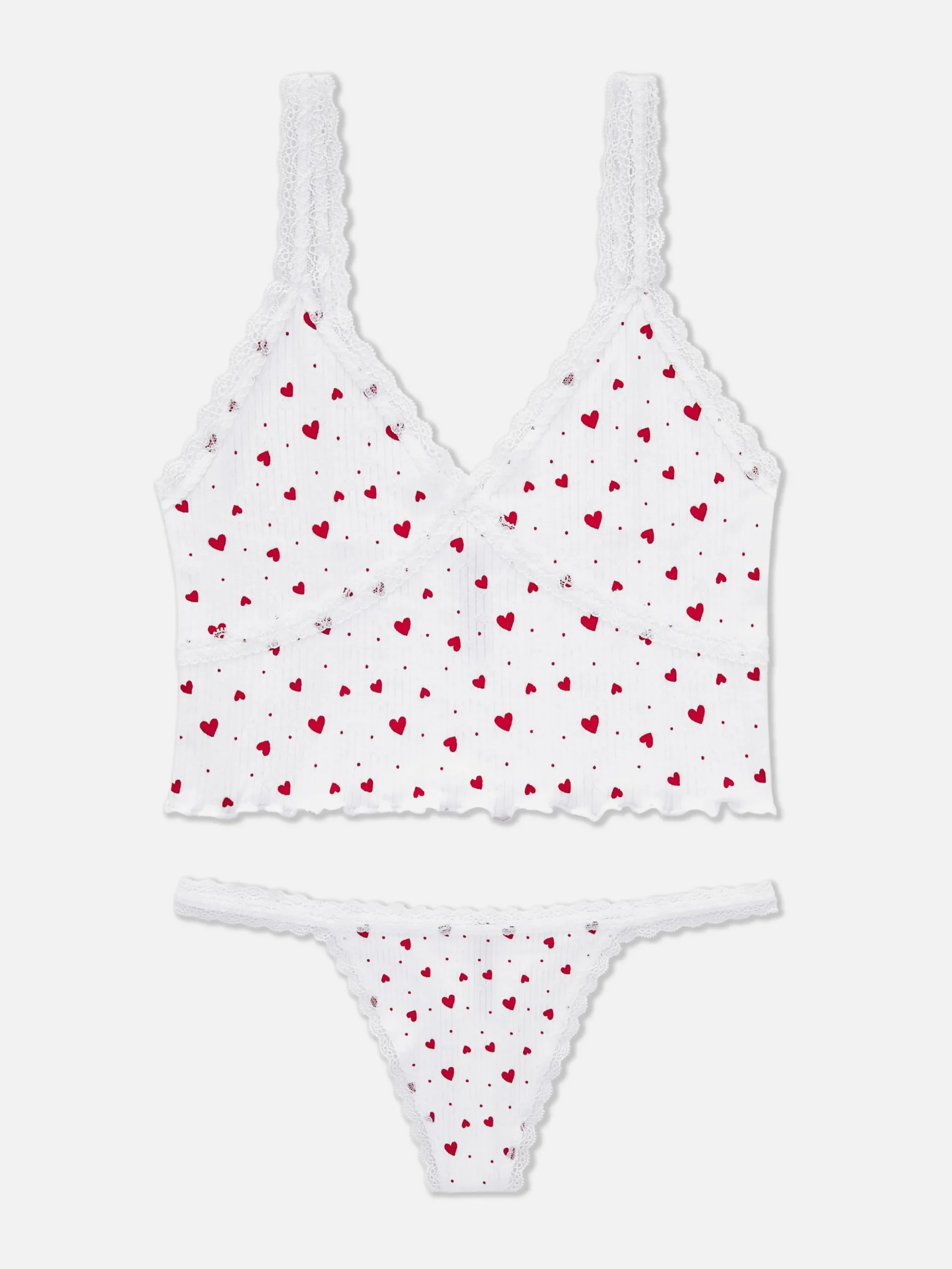 Set De Camiseta De Tirantes Y Tanga De Pointelle