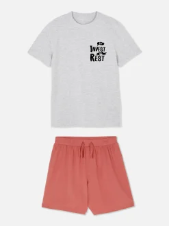 Set De Pijama De Pantalones Cortos Y Camiseta