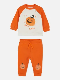 Set De Sudadera Y Joggers Con Calabazas De Halloween