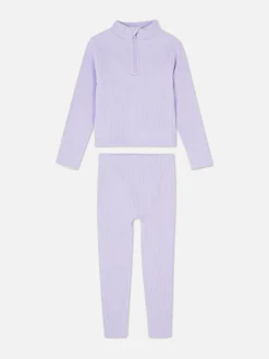 Set De Top Acanalado Sin Costuras Y Leggings