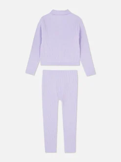 Set De Top Acanalado Sin Costuras Y Leggings