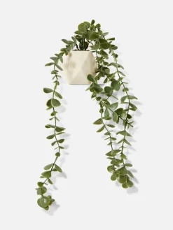 Suculenta Artificial En Maceta Geométrica Colgante