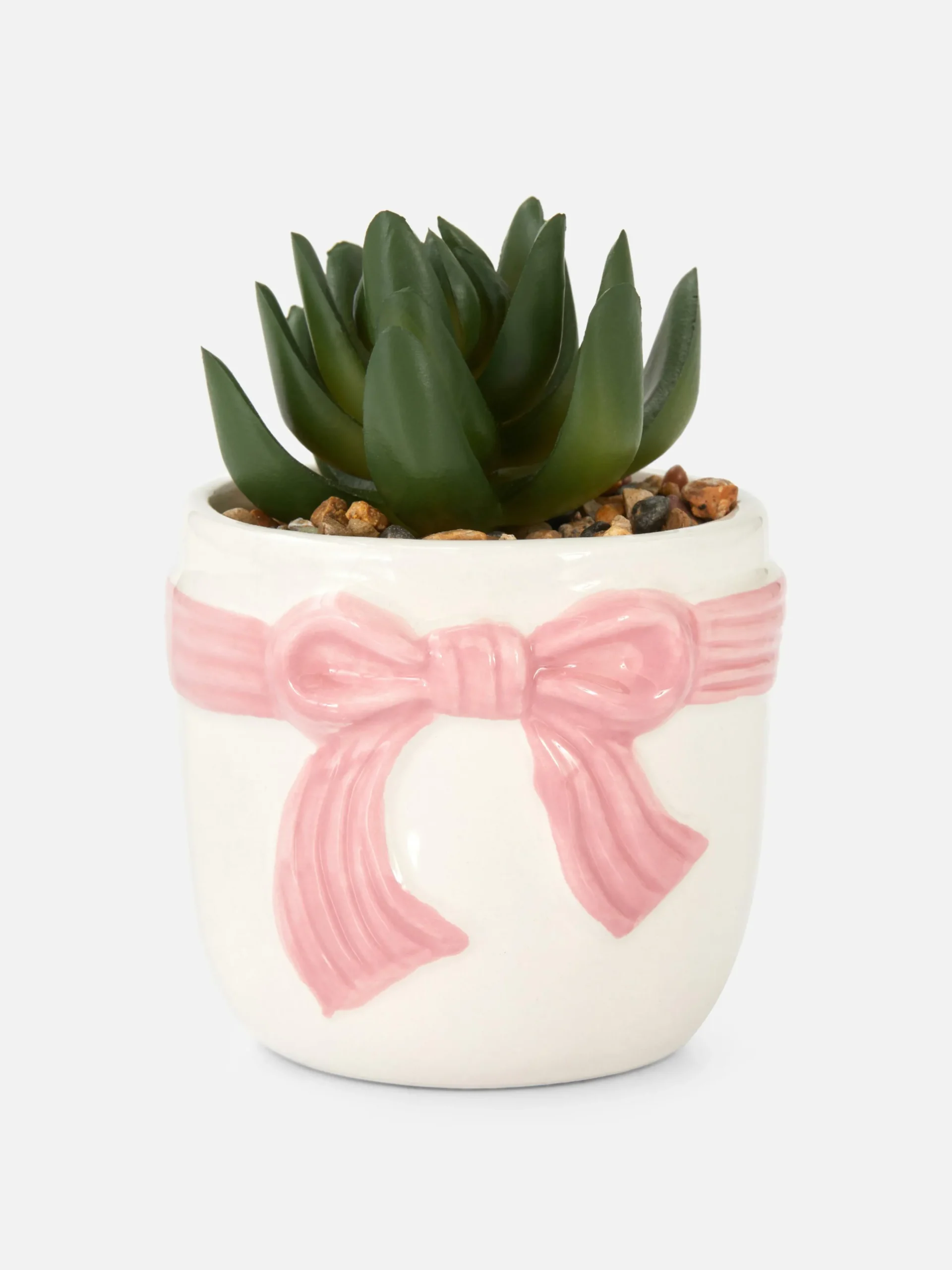 Suculenta Artificial En Maceta Con Lazo