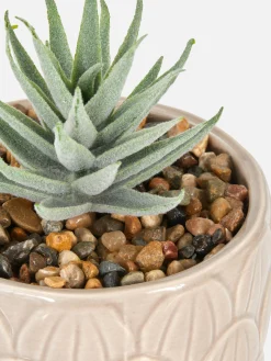 Suculenta Artificial En Maceta En Forma De Alcachofa