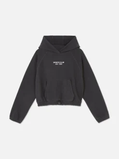 Sudadera Bordada De Felpa Con Capucha