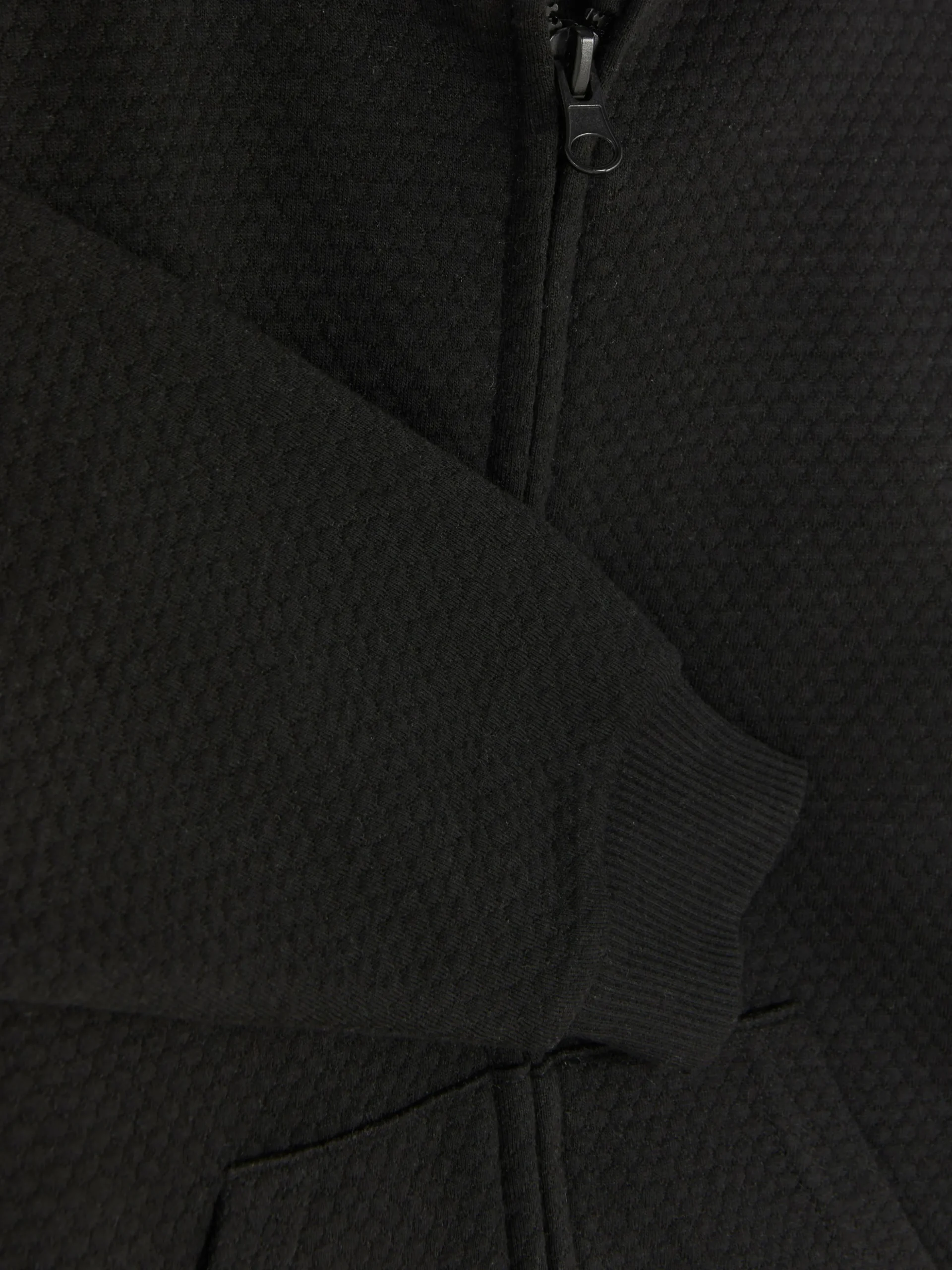 Sudadera Con Capucha, Cremallera Y Textura Para Niño