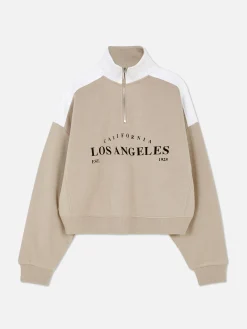 Sudadera De Cuello Chimenea Con Estampado Gráfico