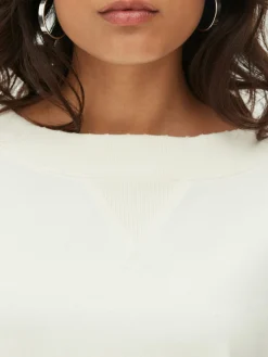 Sudadera De Cuello Redondo Y De Corte Cuadrado