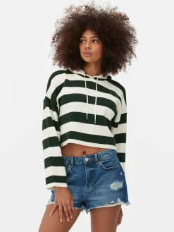 Sudadera De Punto A Rayas Con Capucha