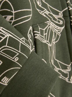 Sudadera Gráfica Con Capucha Y Cremallera