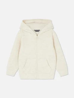 Sudadera Texturizada Con Capucha Y Cremallera