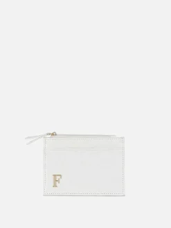 Tarjetero De Piel De Cocodrilo Sintética Con Inicial