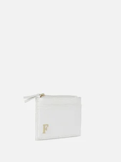 Tarjetero De Piel De Cocodrilo Sintética Con Inicial