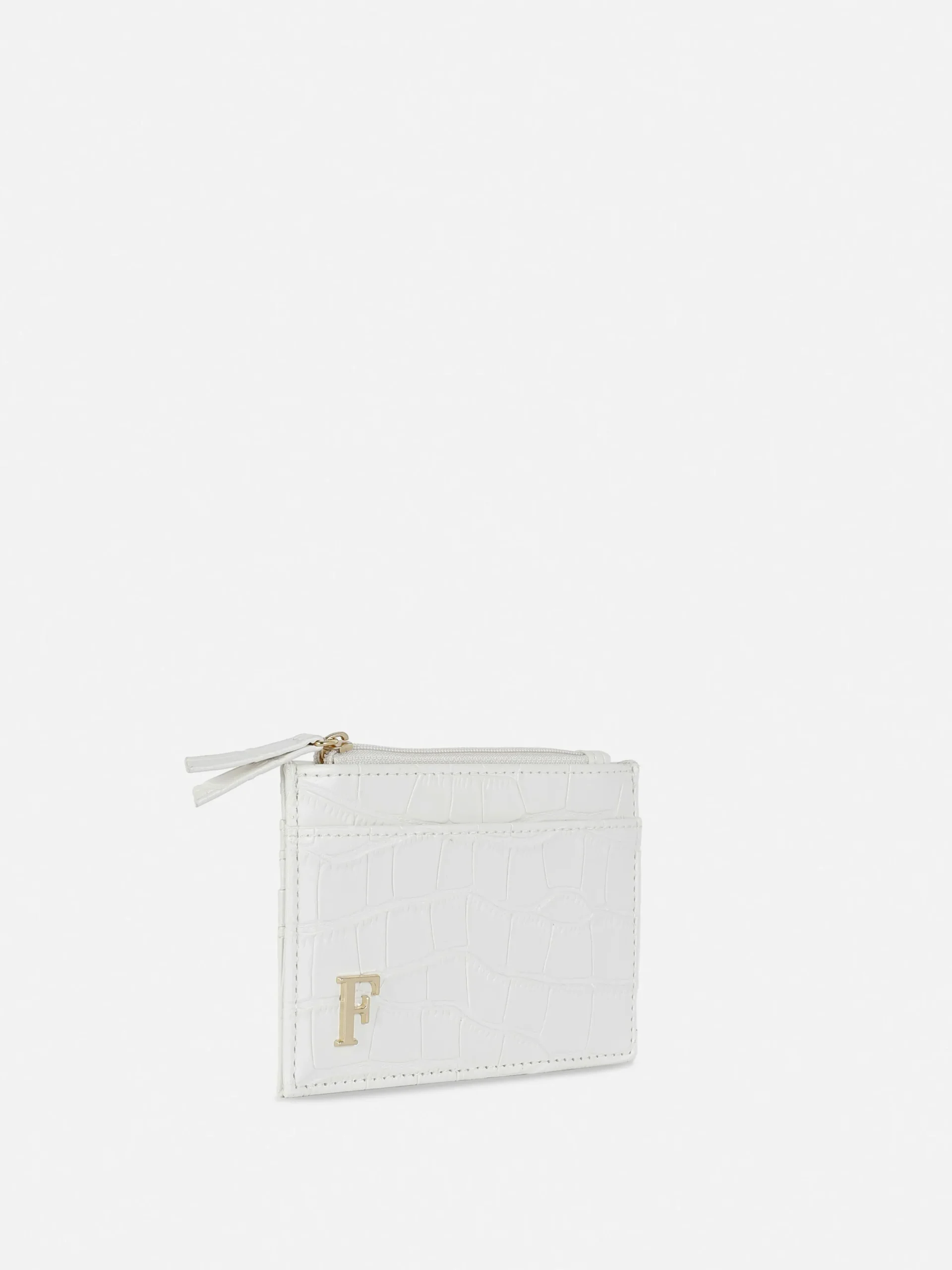 Tarjetero De Piel De Cocodrilo Sintética Con Inicial