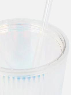 Taza Con Diseño En Relieve Y Pajita