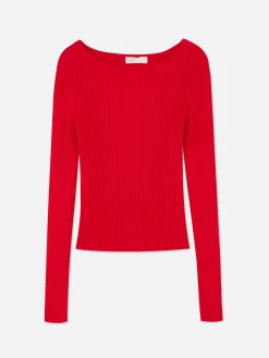 Top Acanalado Con Cuello Barco