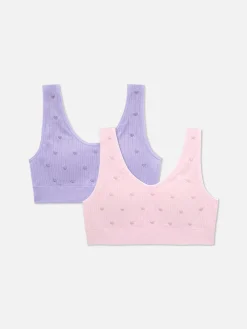 Tops Cortos Sin Mangas Con Corazones Bordados