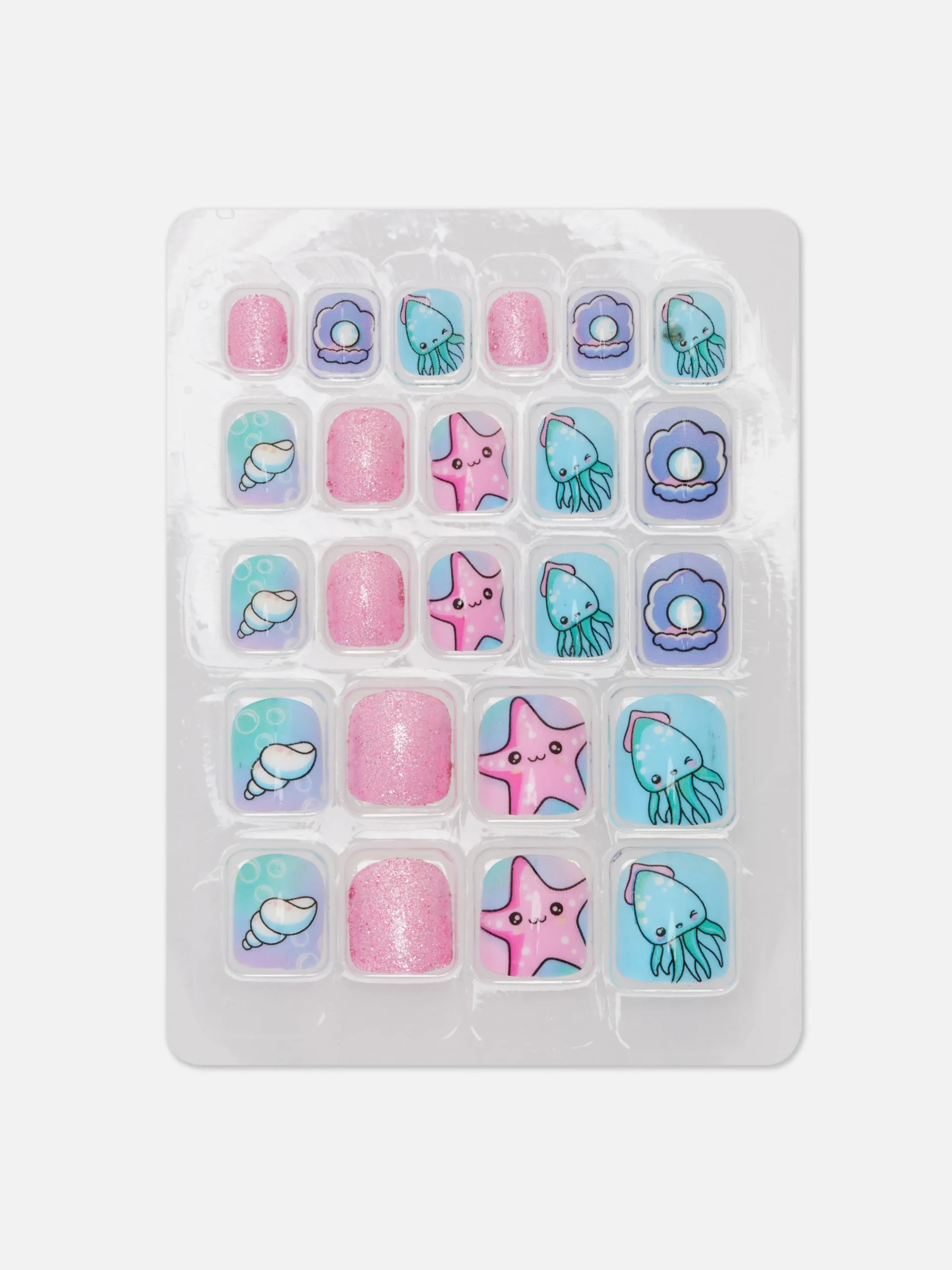 Uñas Postizas A Presión Con Motivos Marinos