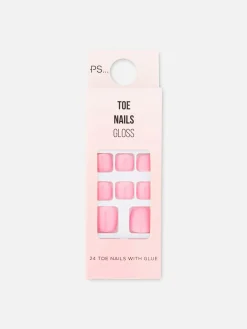 Uñas Postizas Brillantes Para Los Pies De PS...