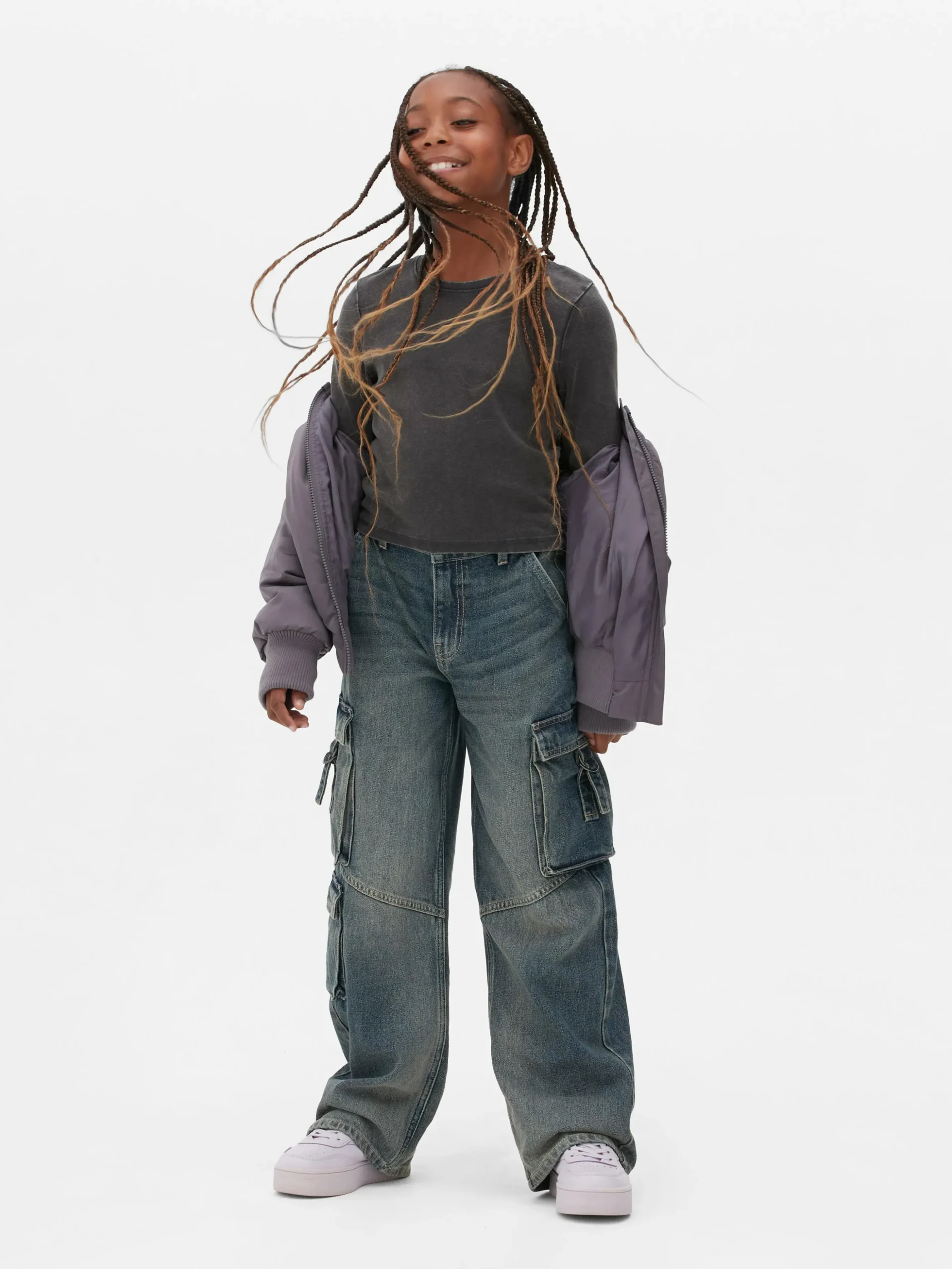 Vaqueros Cargo Con Efecto Desgastado