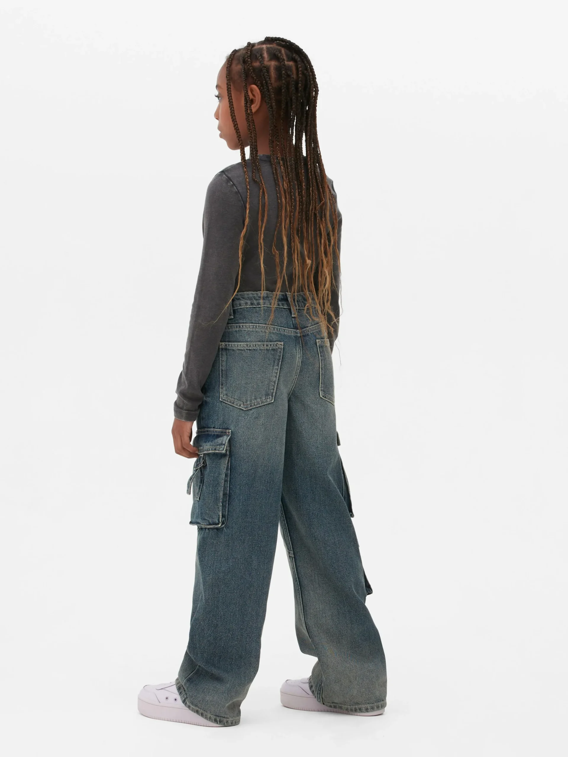 Vaqueros Cargo Con Efecto Desgastado