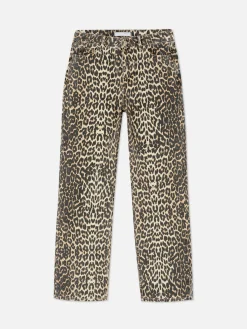 Vaqueros Con Estampado De Leopardo