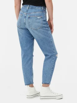 Vaqueros Rasgados De Talle Alto