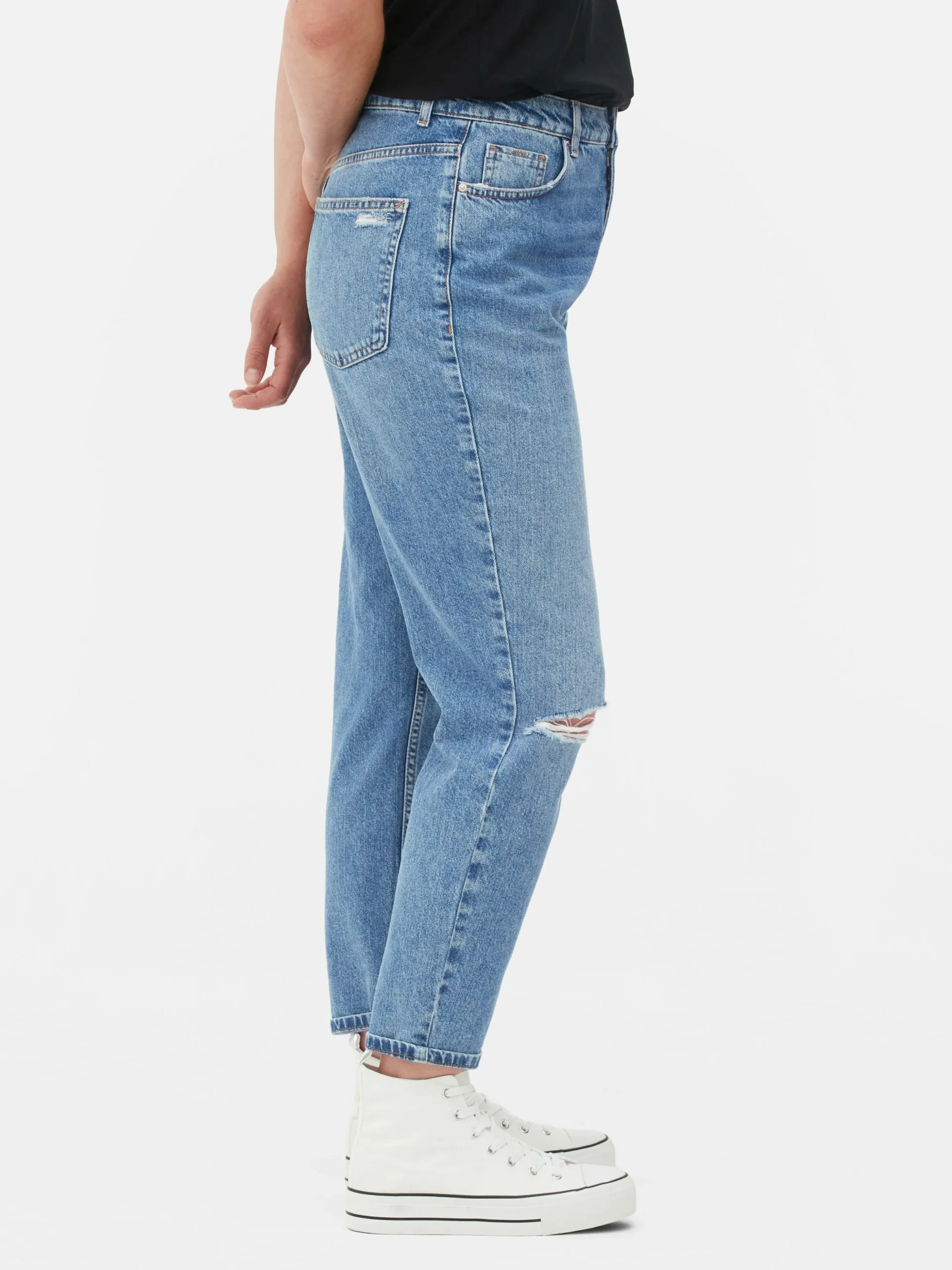 Vaqueros Rasgados De Talle Alto