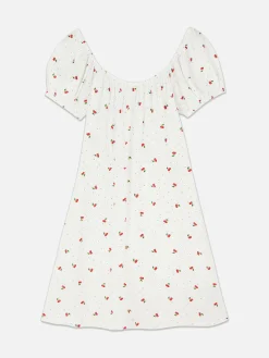 Vestido Corto De Manga Corta