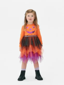 Vestido De Halloween Con Calabaza De Lentejuelas