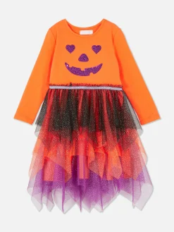 Vestido De Halloween Con Calabaza De Lentejuelas