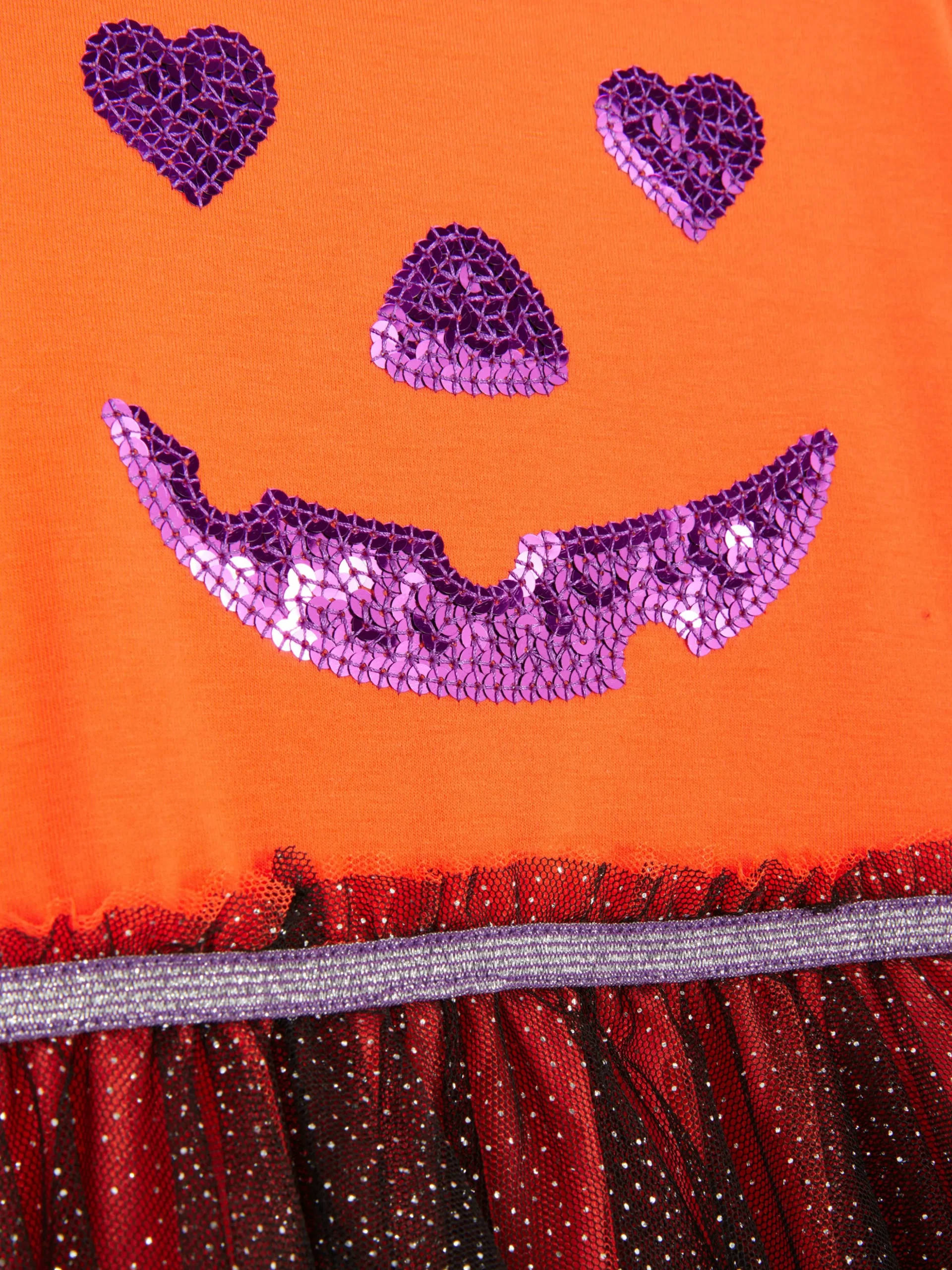 Vestido De Halloween Con Calabaza De Lentejuelas