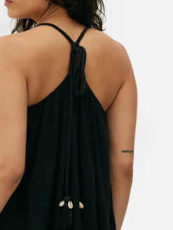 Vestido De Playa Largo Con Conchas Sintéticas