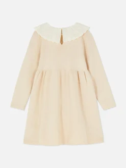 Vestido De Punto Con Cuello Bordado