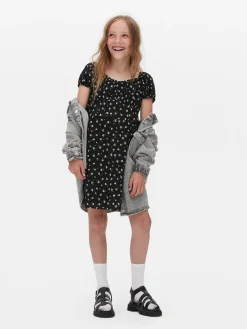 Vestido Fruncido Con Flores