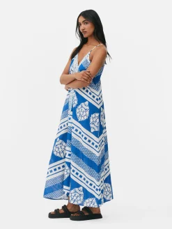 Vestido Largo Con Diseño Tipo Azulejo