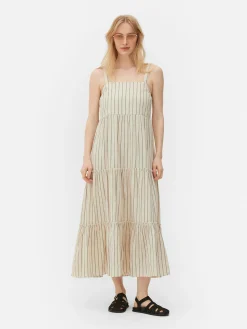 Vestido Largo De Rayas A Capas