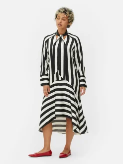 Vestido Midi A Rayas Beetlejuice X Colleen Atwood