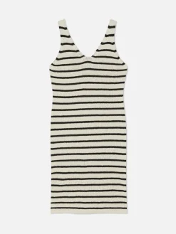 Vestido Midi De Punto A Rayas