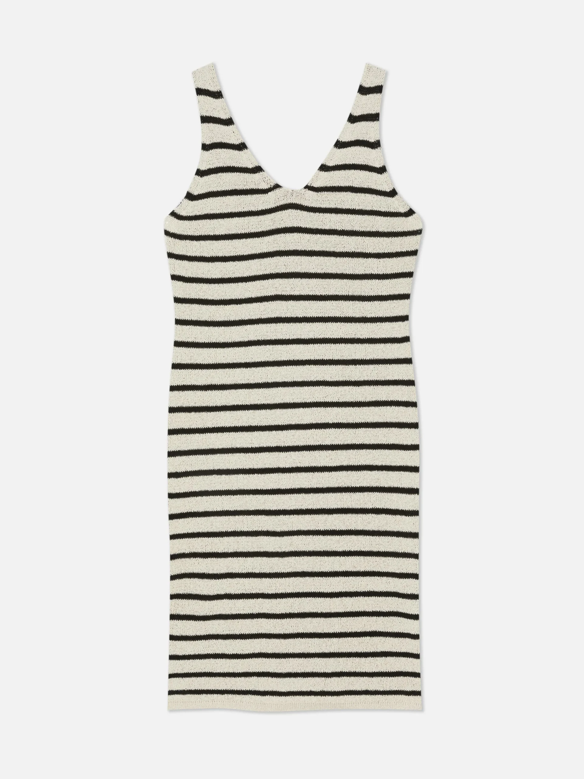 Vestido Midi De Punto A Rayas