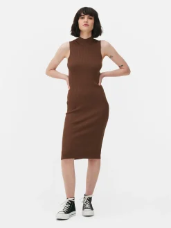 Vestido Midi De Punto Sin Mangas