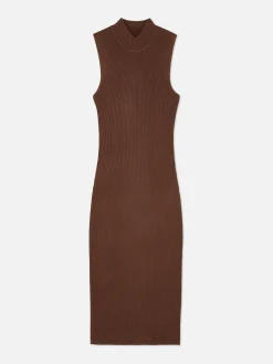 Vestido Midi De Punto Sin Mangas