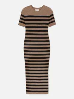 Vestido Midi De Tipo Jersey Y Manga Corta