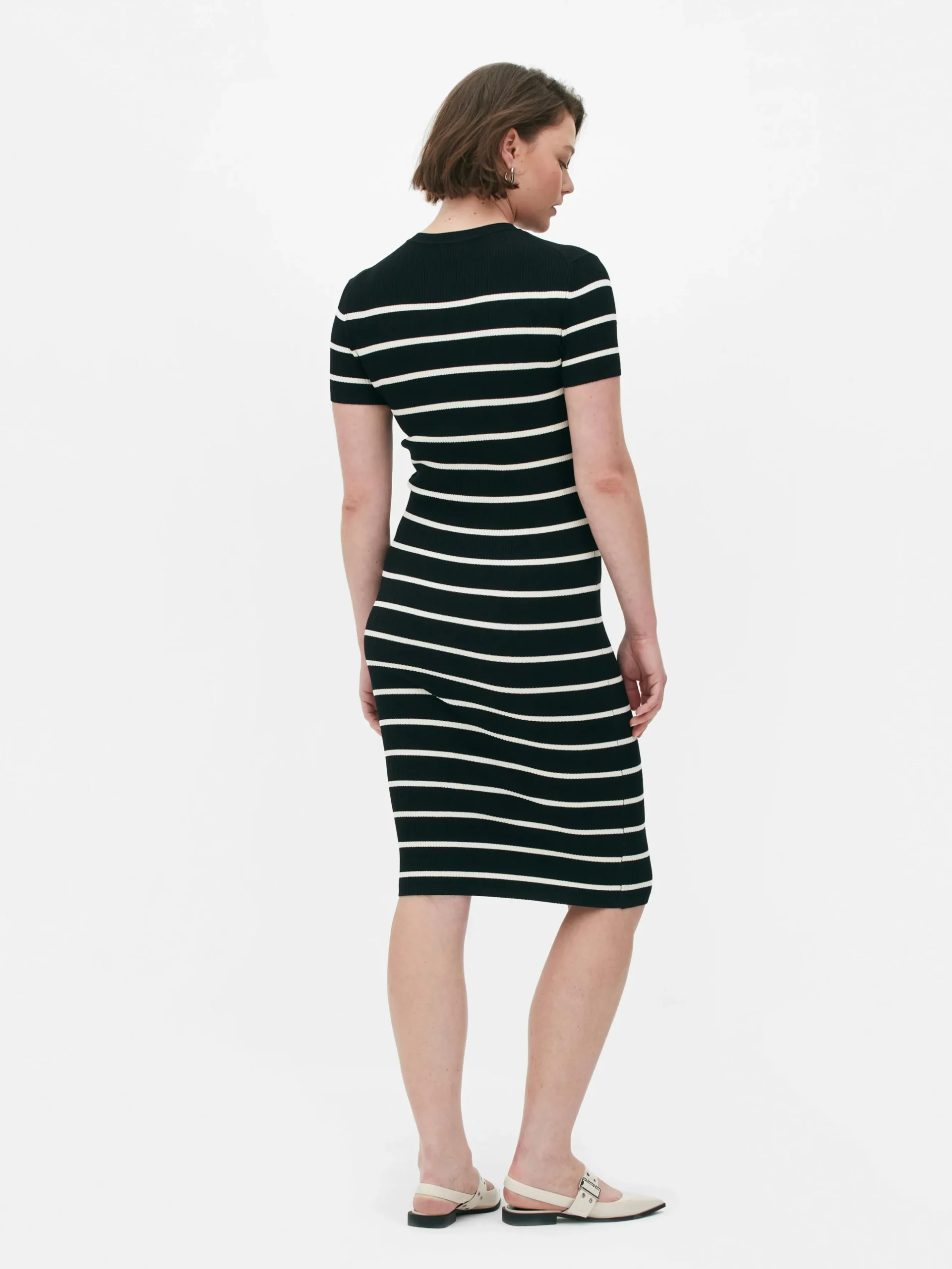 Vestido Midi De Tipo Jersey Y Manga Corta