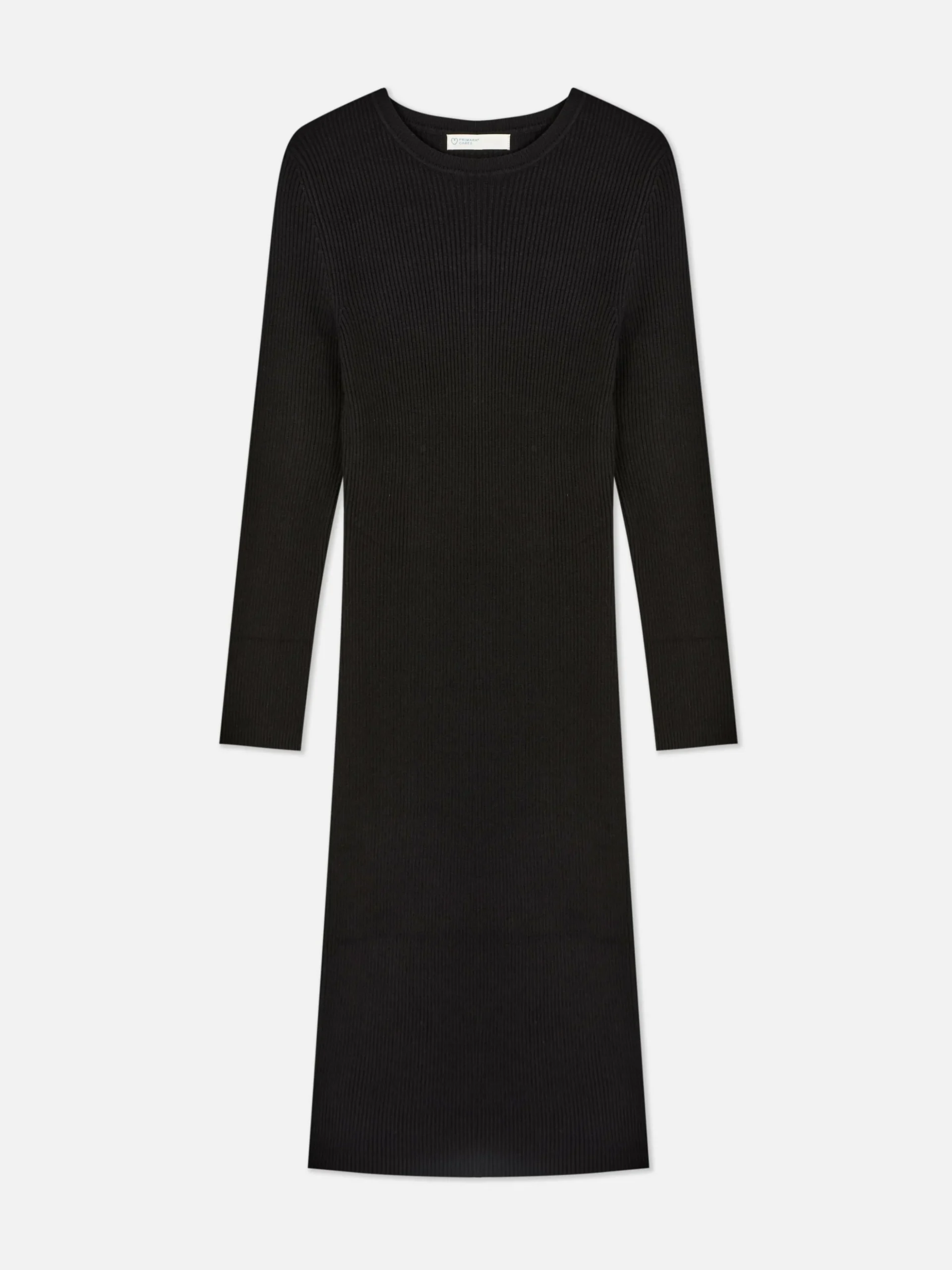 Vestido Tipo Jersey De Manga Larga Y Cuello Redondo