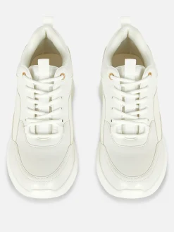 Zapatillas De Cuña Con Ribete Metalizado