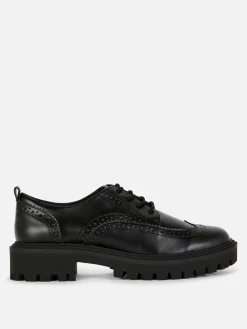 Zapatos Brogue Con Cordones Y Suela Gruesa