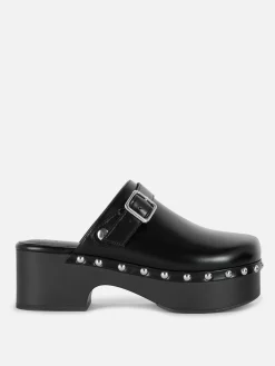 Zuecos Gruesos De Tacón Con Tachuelas De Rita Ora