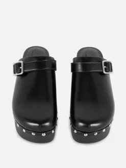 Zuecos Gruesos De Tacón Con Tachuelas De Rita Ora