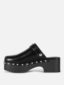 Zuecos Gruesos De Tacón Con Tachuelas De Rita Ora